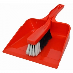 Edco Dustpan and Brush Set Red (10/ctn)
